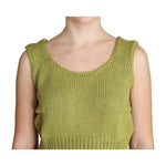 PINK MEMORIES Elegant Green Knit Sleeveless Vest Sweater PINK MEMORIES Dark Khaki