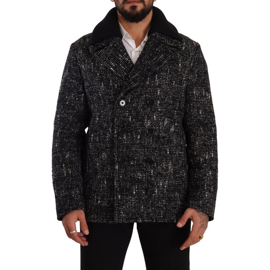 Dolce & Gabbana Chic Double Breasted Wool Blend Overcoat Dolce & Gabbana Black