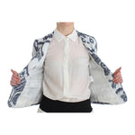 Christian Pellizzari Elegant Two-Tone Blue Short Blazer Blazer Jacket Christian Pellizzari Gray