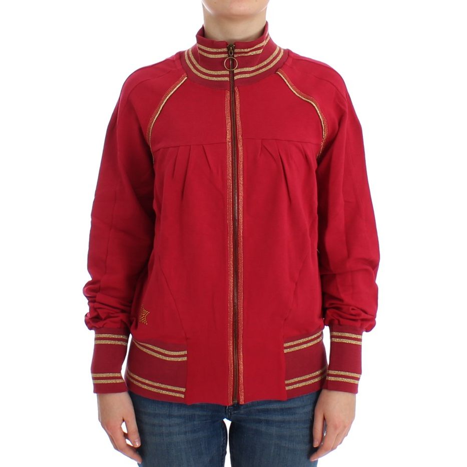 John Galliano Pink Mock Zip Cardigan Sweatshirt Sweater