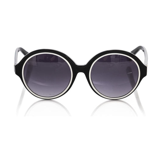 Frankie Morello Black Acetate Women Sunglass Frankie Morello Dark Slate Gray