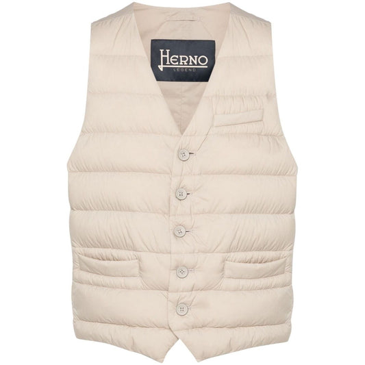 Herno Jackets Beige Vests Herno Light Gray