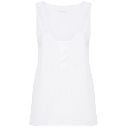 Saint Laurent semi-sheer Henley Tank Top Topwear