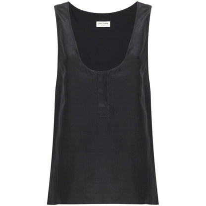 Saint Laurent Henley-neck silk tank top Topwear
