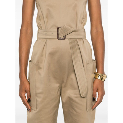 Saint Laurent strapless belted cotton jumpsuit Jumpsuits