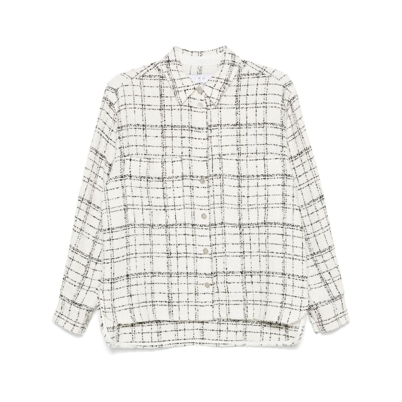 قميص إيرو من قماش تويد أبيض/أسود بتصميم بوكليه