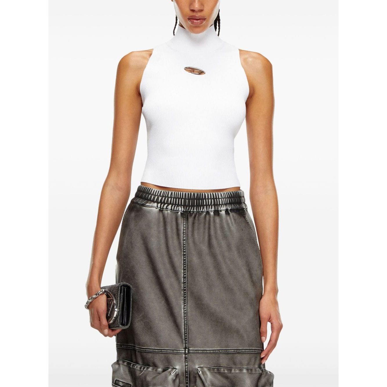 Diesel Ribbed-knit turtleneck top