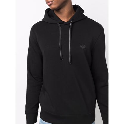 Emporio Armani Hooded sweatshirt with micro logo patch Topwear