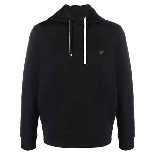 Emporio Armani Hooded sweatshirt with micro logo patch Topwear