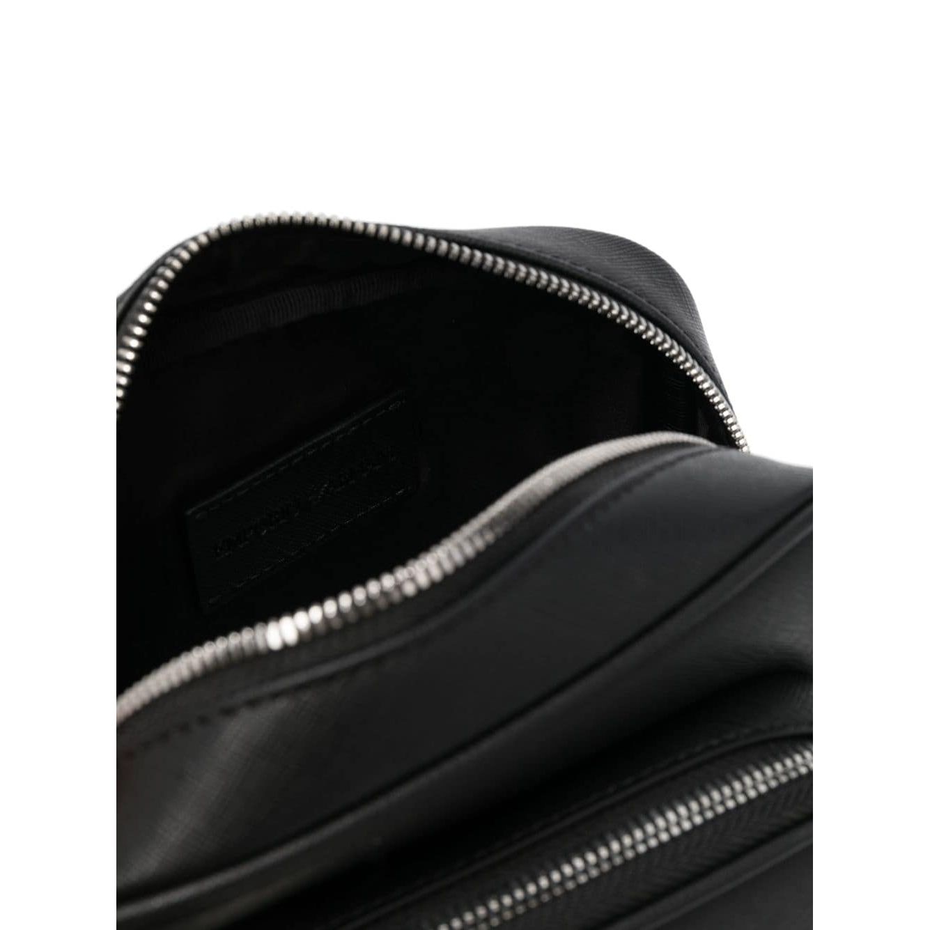 Emporio Armani logo-plaque Leather messenger bag