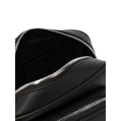 Emporio Armani logo-plaque Leather messenger bag