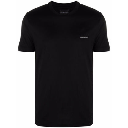 Emporio Armani ASV Lyocell blend jersey T-shirt with micro logo lettering Topwear