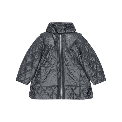 Ganni Shiny Quilt Midi Jacket