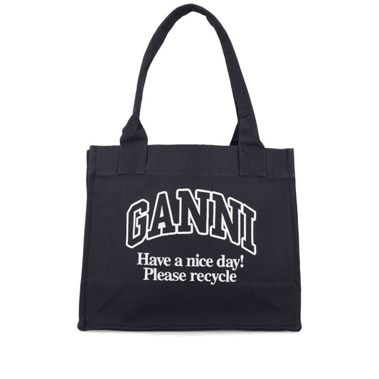 Ganni Large shopper bag with logo A6647252-P25