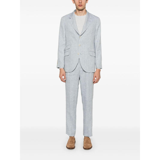 Brunello Cucinelli single-breasted linen suit MB430LDWHC076-P25