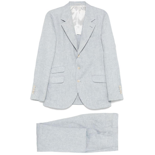 Brunello Cucinelli single-breasted linen suit MB430LDWHC076-P25