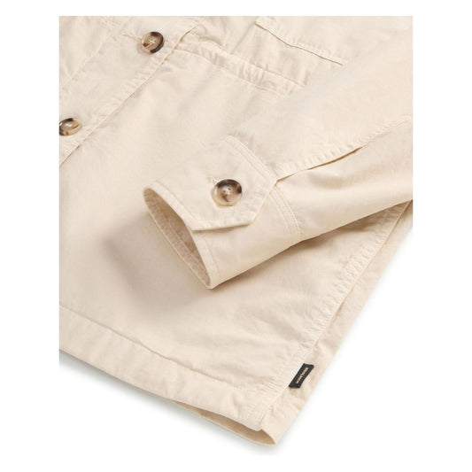 Woolrich Garment-Dyed Pure Cotton Overshirt beige Jackets Woolrich Light Gray