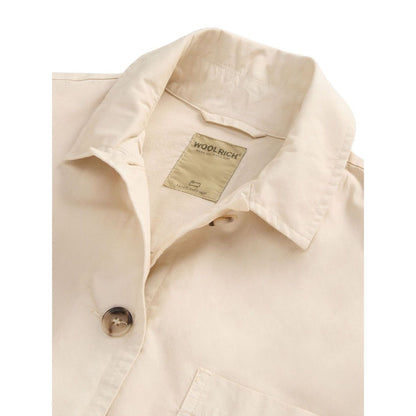 Woolrich Garment-Dyed Pure Cotton Overshirt beige