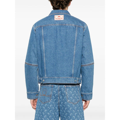 Marine Serre crescent moon-print denim jacket