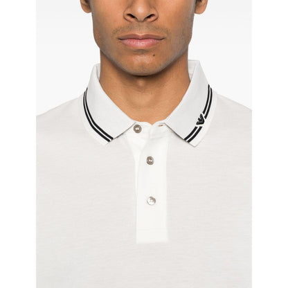 Emporio Armani Piqué polo shirt with piped collar Topwear