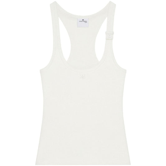 Courreges Pre Courrèges buckle-fastening white tank top Topwear Courreges Pre White Smoke