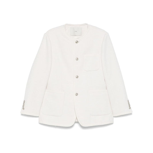 Dunst Collarless Oversized Tweed Jacket Jackets Dunst White Smoke
