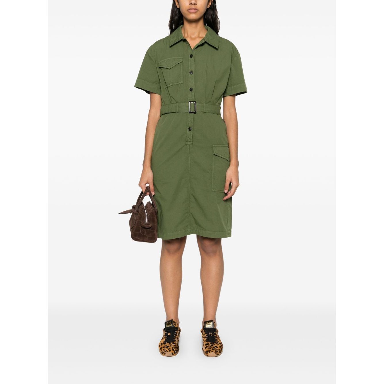 Woolrich belted waist shirt dress
