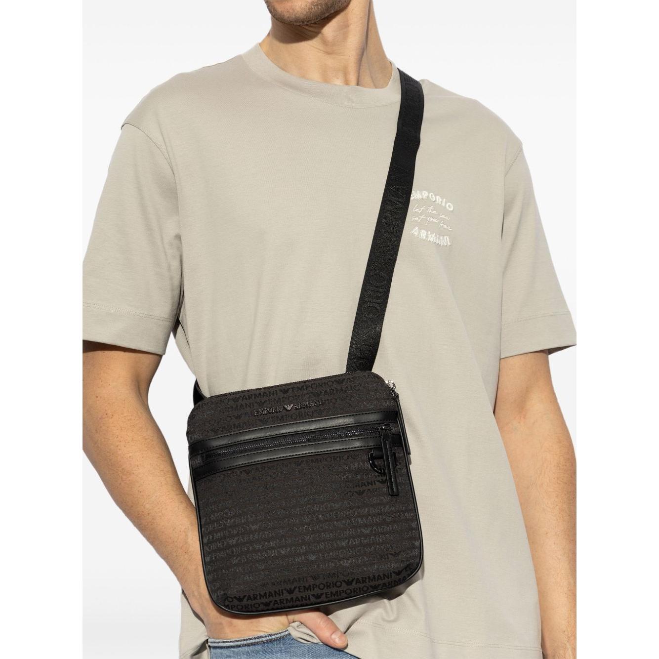 Front view with bag zipped and handles upright.