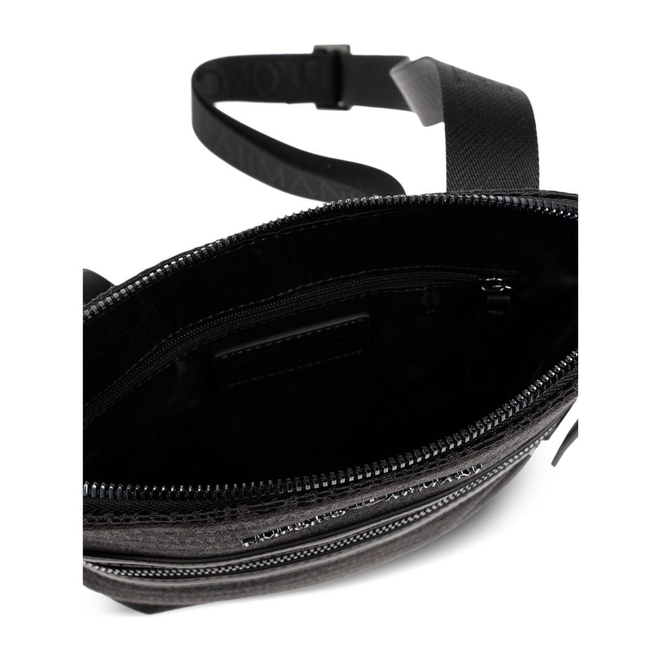 Front view with bag zipped and handles upright.