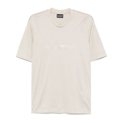 Emporio Armani ASV jersey-Lyocell blend T-shirt with embroidery