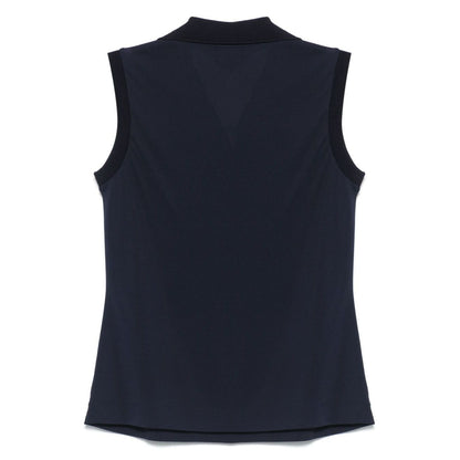 Emporio Armani Icon micro piquet crepe jersey top