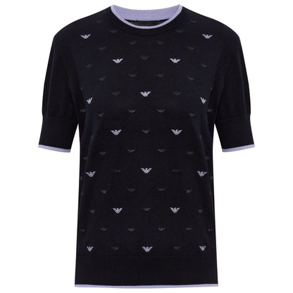 Emporio Armani Jumper with all-over micro eagle embroidery