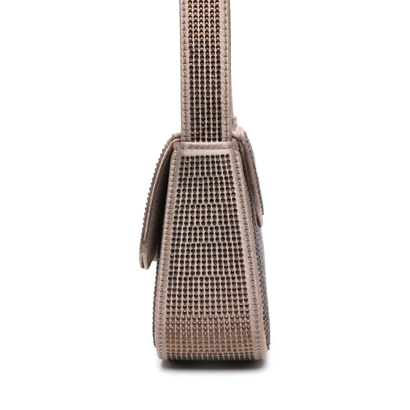 Emporio Armani Satin shoulder bag with rhinestones