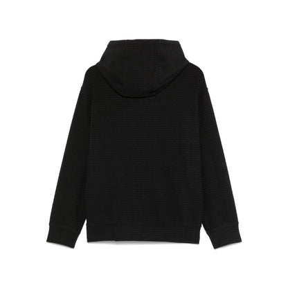 Emporio Armani logo embroidered hoodie Topwear