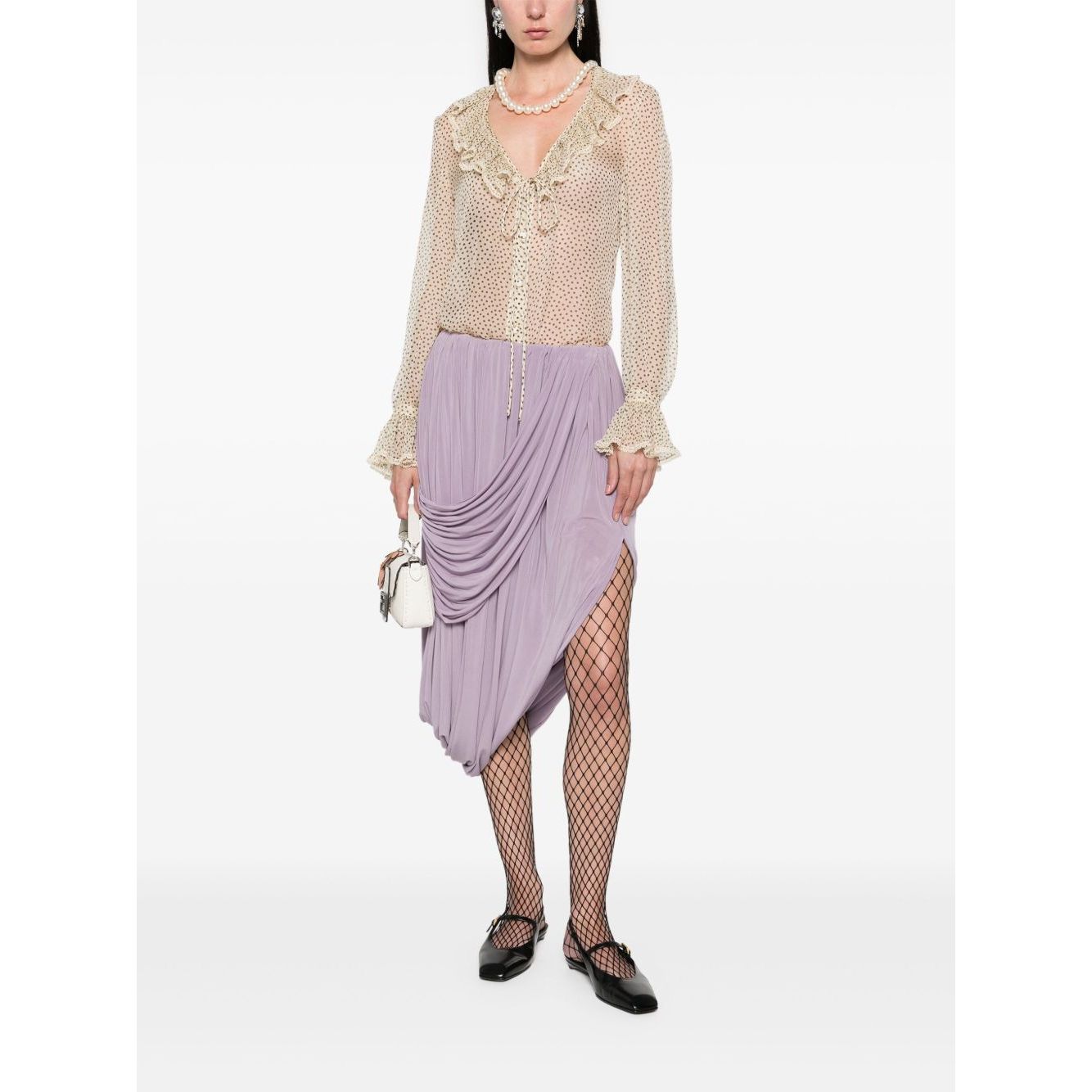 Valentino Plus-de-pois Print Light Georgette Shirt