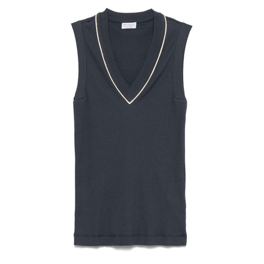 Brunello Cucinelli Top Blue MG902FP312CUC78-P25