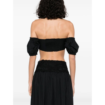 Ermanno Scervino Off-shoulder Lace detail cotton top