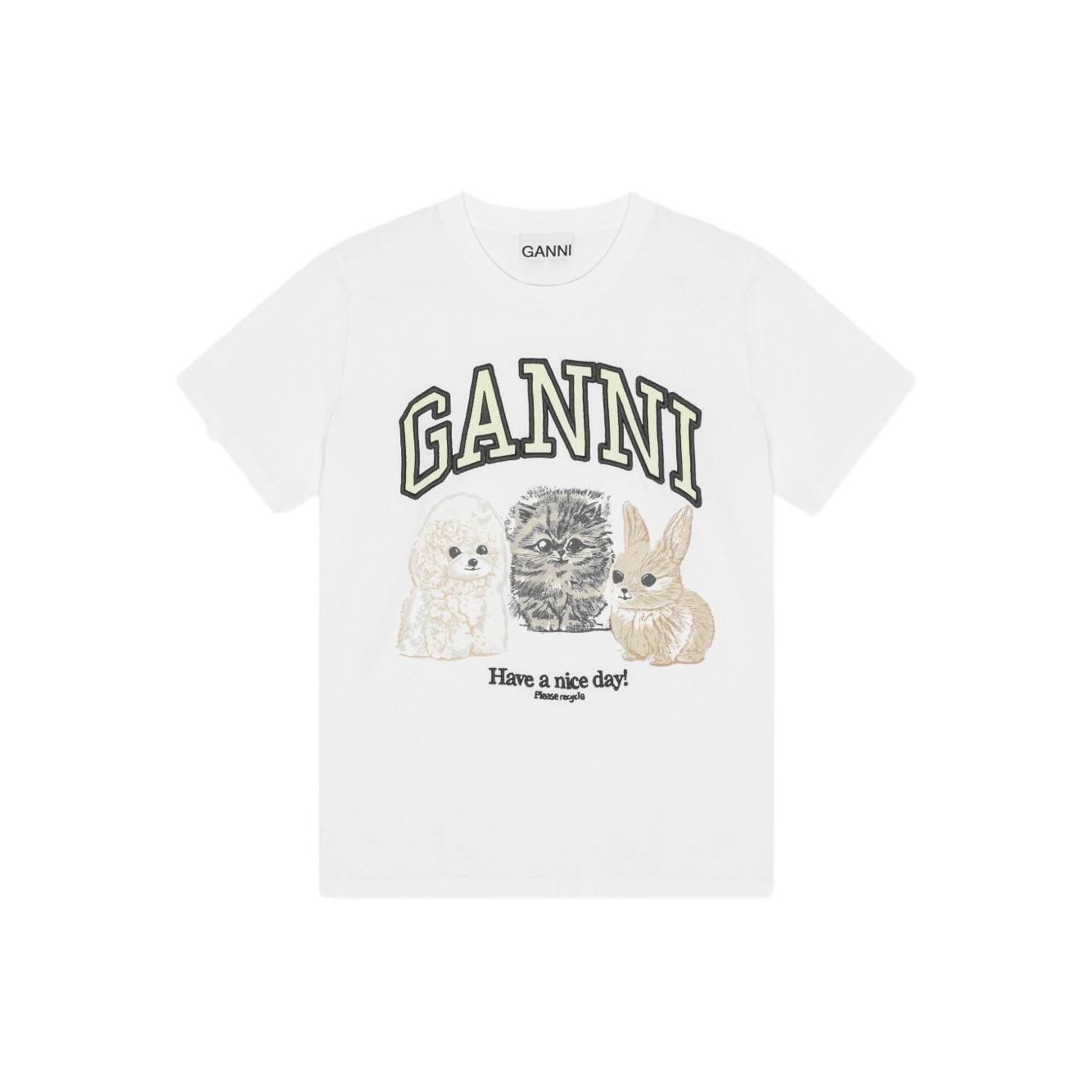 GANNI T-shirts and Polos White T4237151-AI25