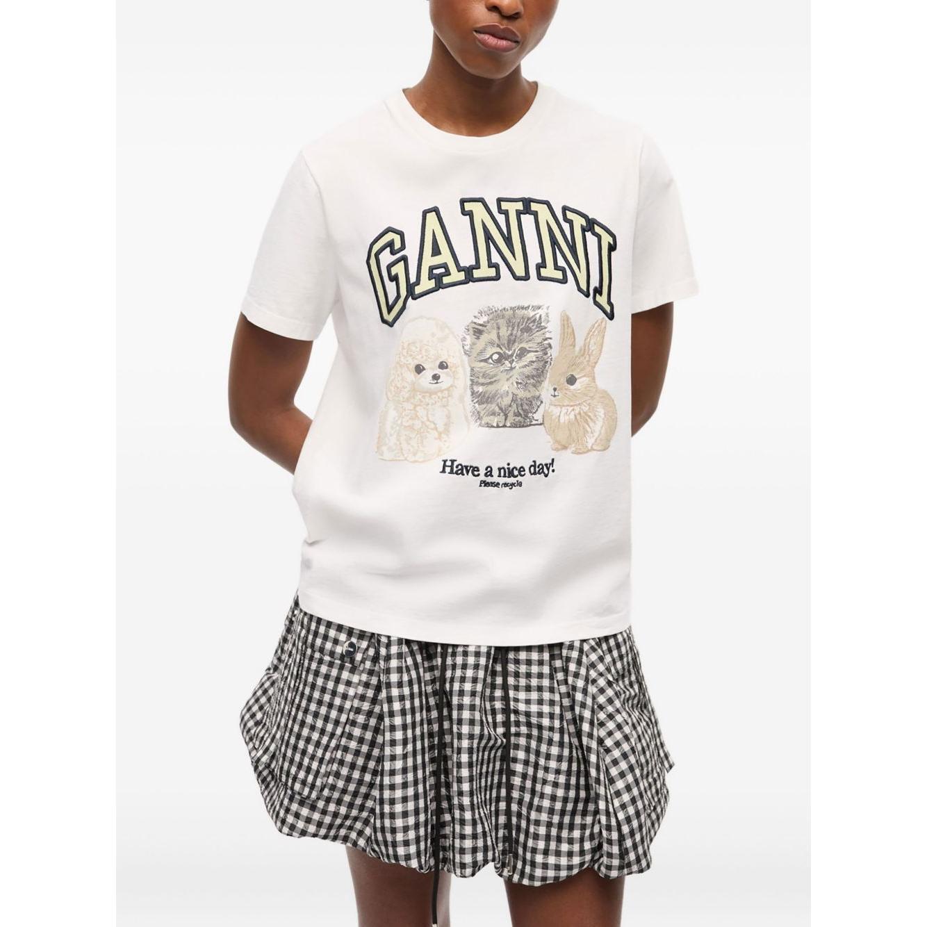 GANNI T-shirts and Polos White T4237151-AI25