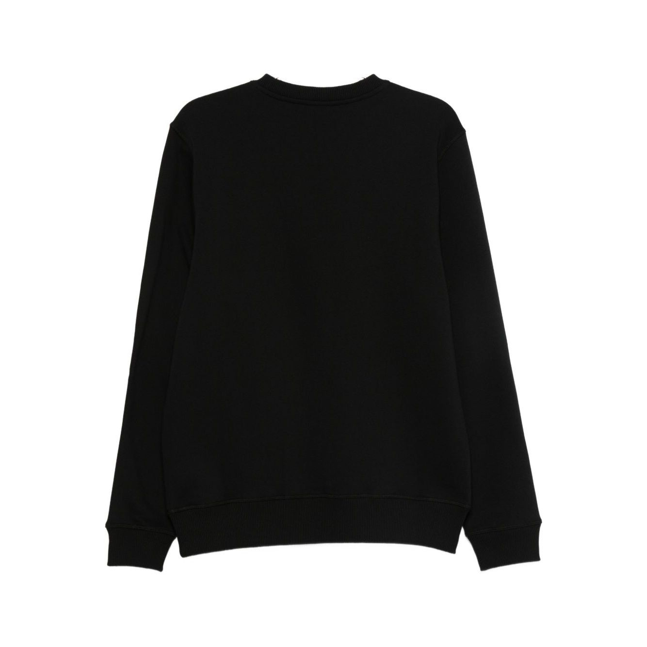 Back view of PS By Paul Smith Sweaters Black, featuring black crew neck and long sleeves, made from cotton with embroidered logo.