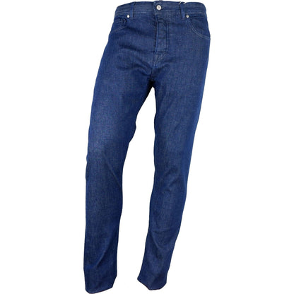 Aquascutum Blue Cotton Men Jeans