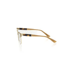 Side view of Frankie Morello Gold Acetate Women's Frame with gold metal and geometric design.
