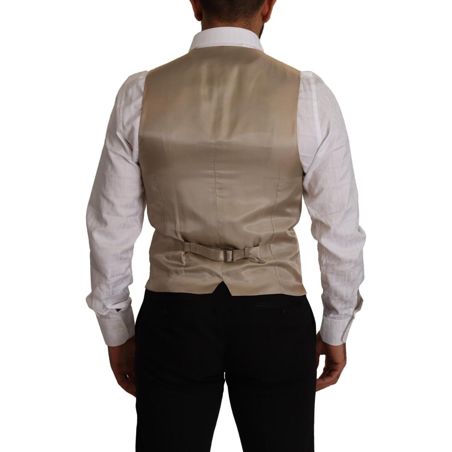 米色棉丝礼服背心