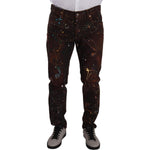 Dolce & Gabbana Elegant Multicolored Painted Denim Jeans Dolce & Gabbana Black