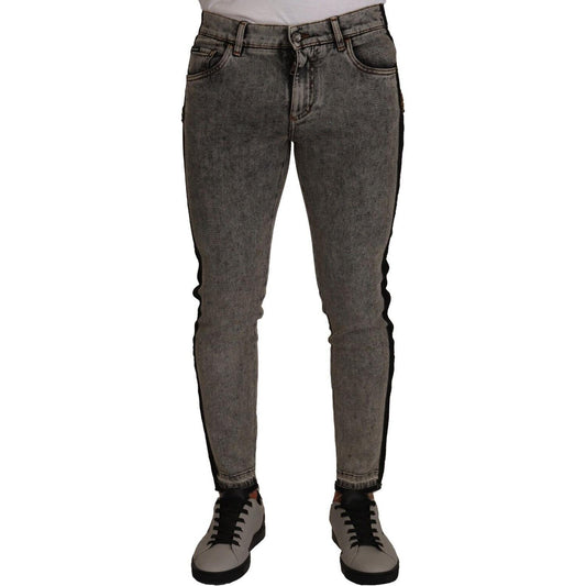 Dolce & Gabbana Chic Embellished Crown Skinny Jeans Dolce & Gabbana Dark Slate Gray