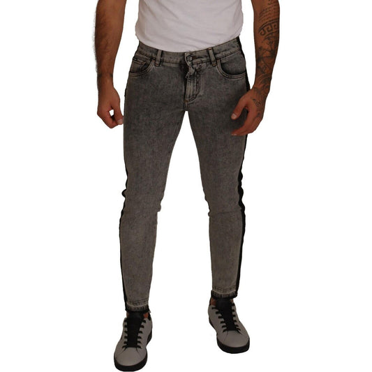 Dolce & Gabbana Chic Embellished Crown Skinny Jeans Dolce & Gabbana Dark Slate Gray