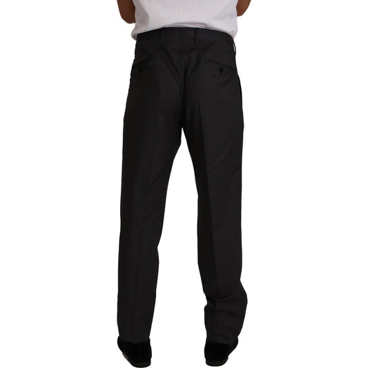 Dolce & Gabbana Elegant Grey Wool Dress Trousers Dolce & Gabbana Black