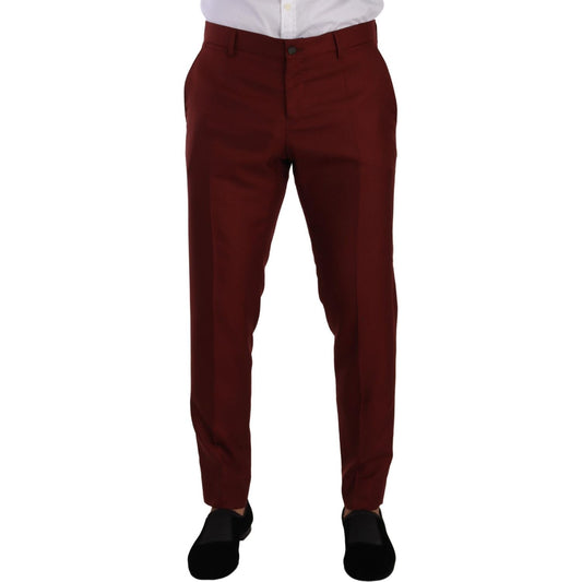 Dolce & Gabbana Elegant Cashmere-Silk Red Dress Pants Dolce & Gabbana Black
