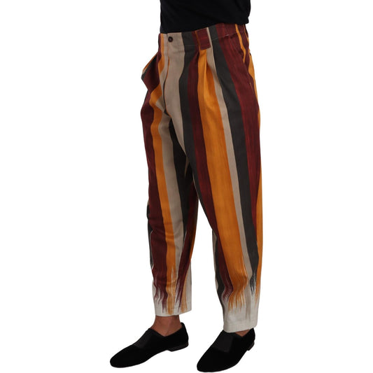 Dolce & Gabbana Multicolor Striped Cotton Tapered Trouser Pants PAN72733- 50