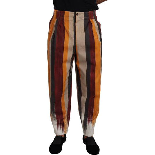 Dolce & Gabbana Multicolor Striped Cotton Tapered Trouser Pants PAN72733- 50